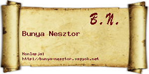 Bunya Nesztor névjegykártya